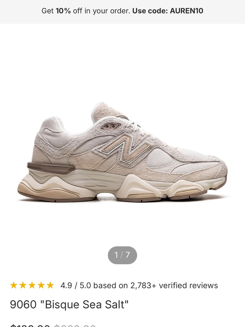 New Balance 9060 Bisque Sea Salt - Neutral Beige Sneakers